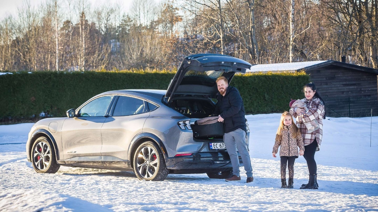 Family near a car