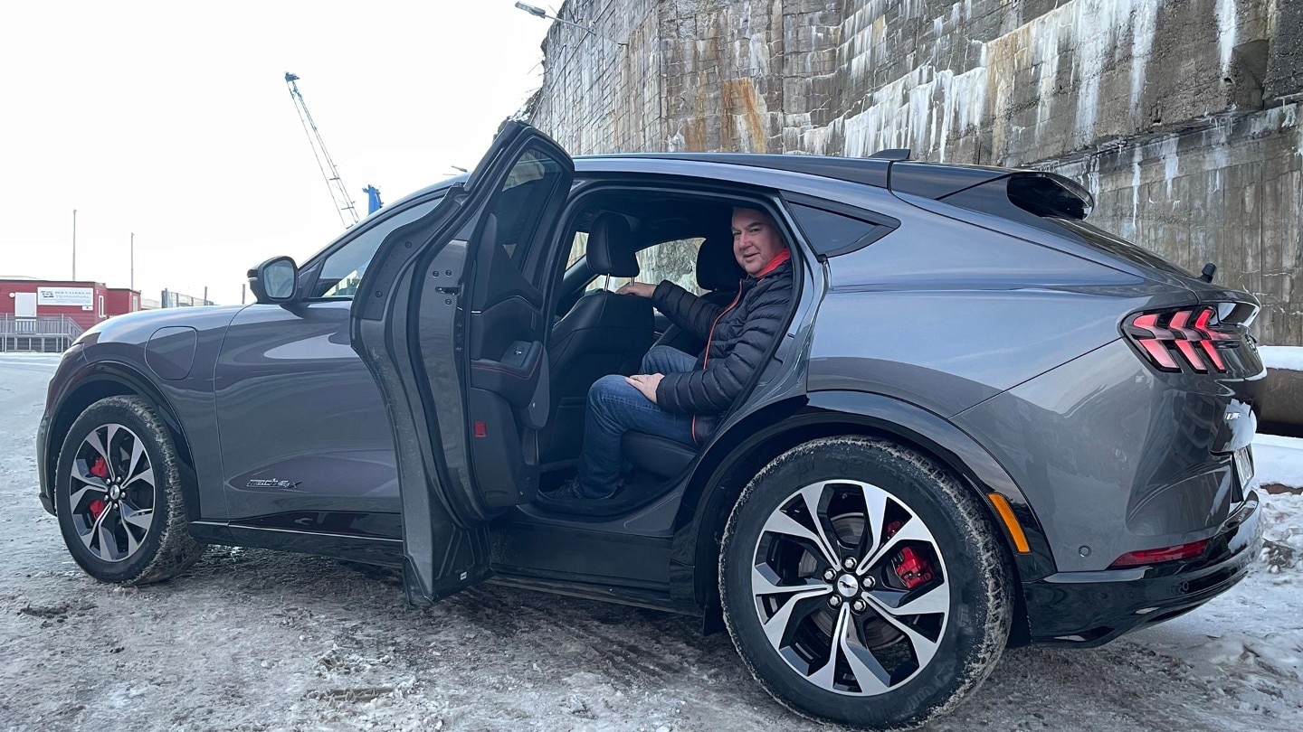 Man sitting in Mustang Mach-E