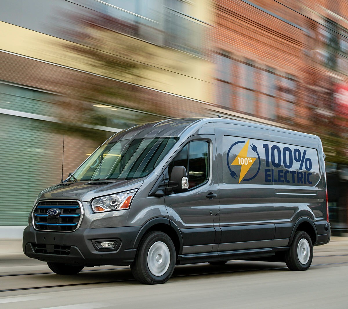 Ford Transit 100% Electric Side View
