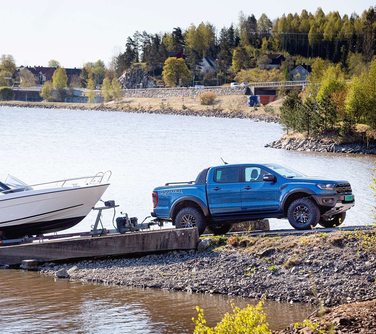 Ford Ranger Raptor driving out of water