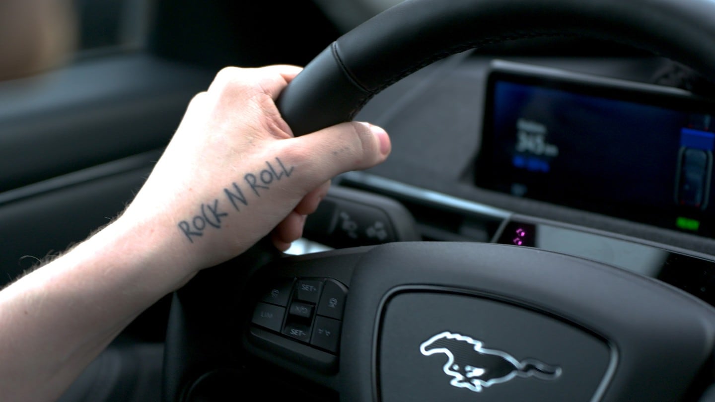 Mustang Mach-E steering wheel detail shot