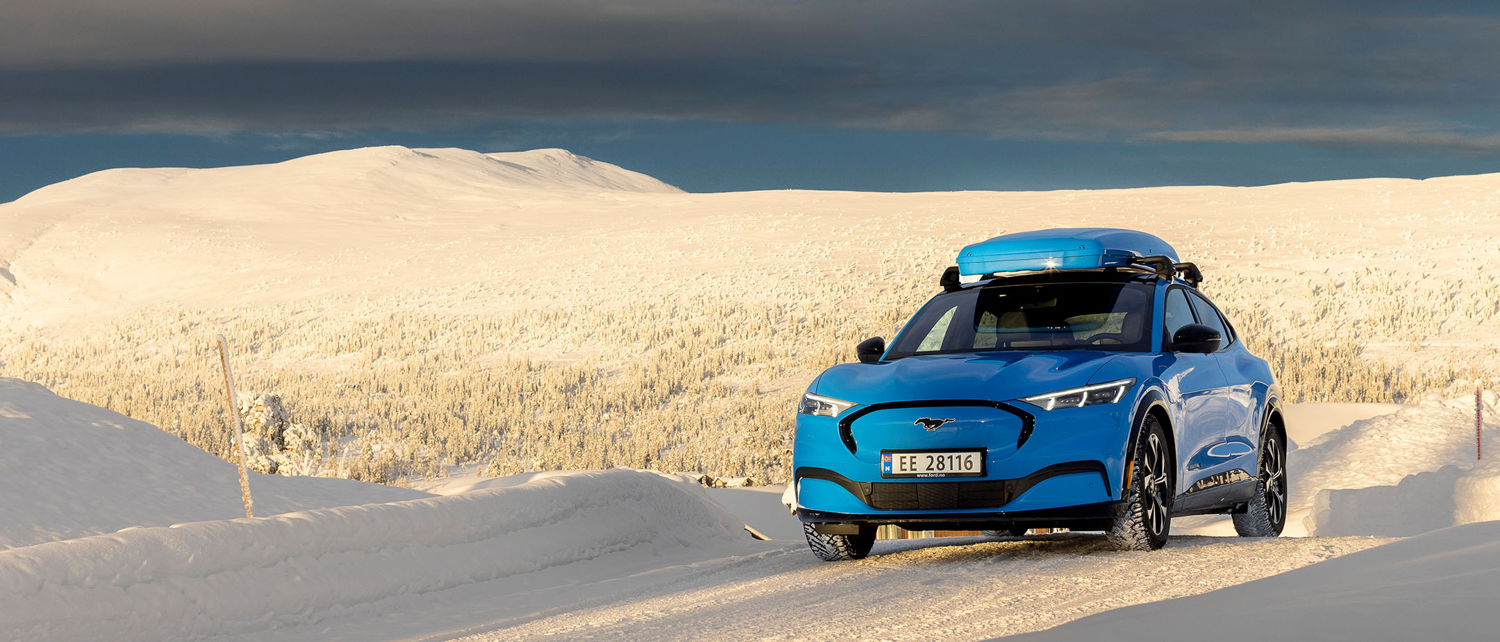Ford Mustang Mach-E in the snow