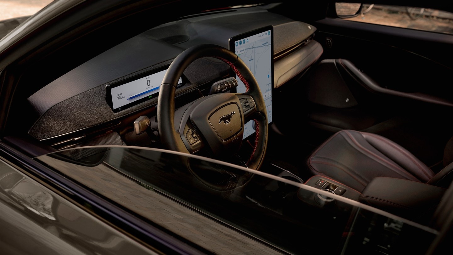 The look inside the car through the window
