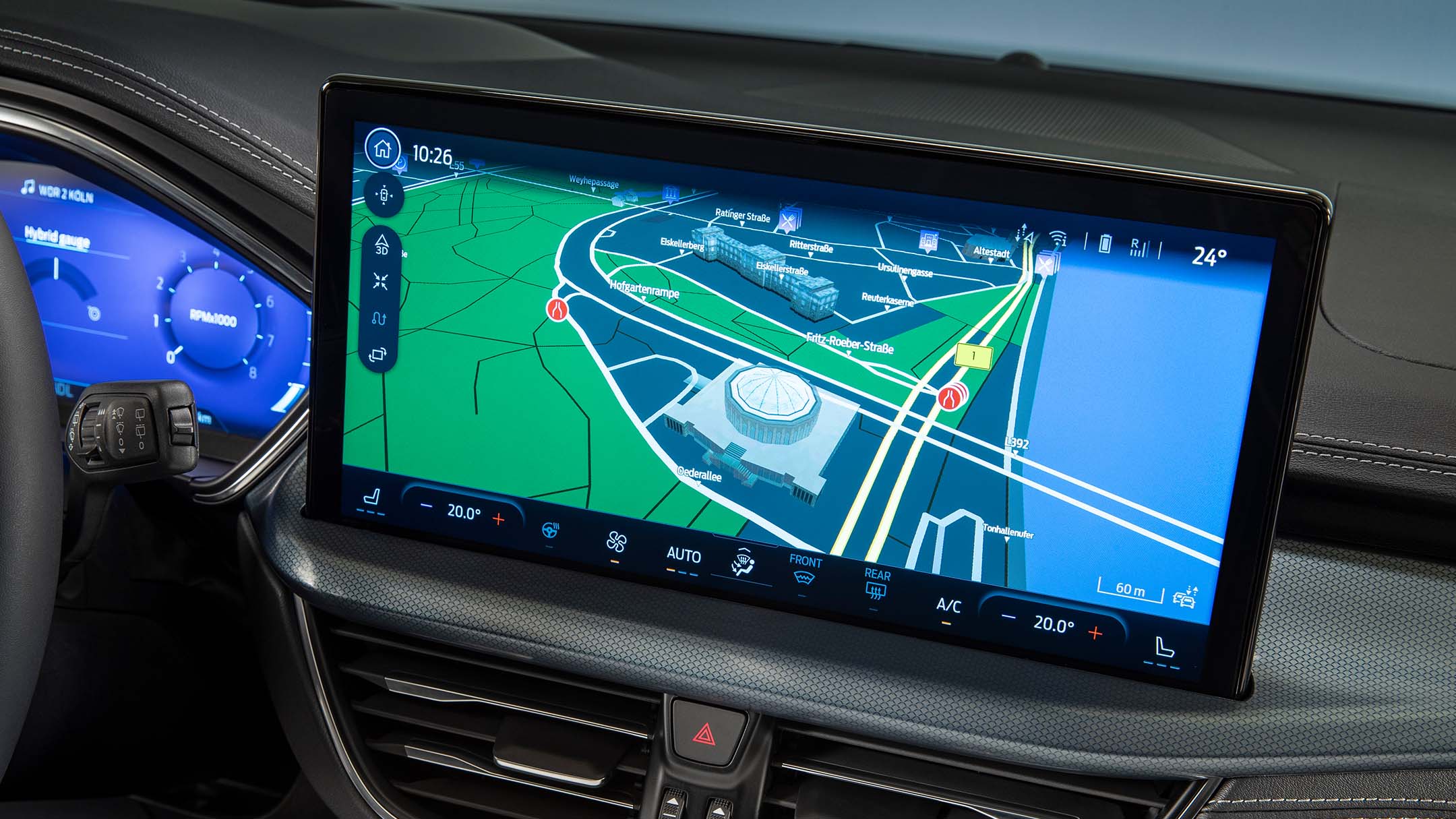 Midtre dashborddisplay Central dashboard display