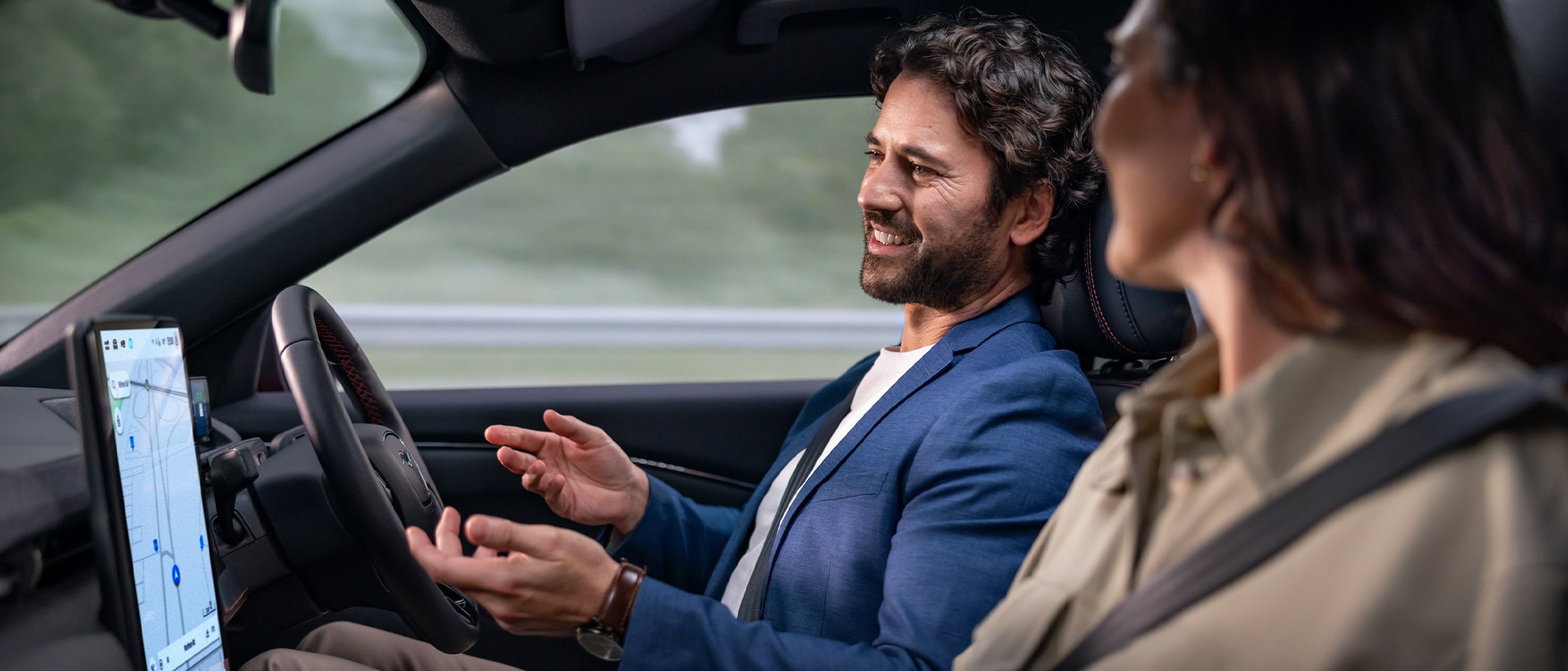 Person driving with BlueCruise