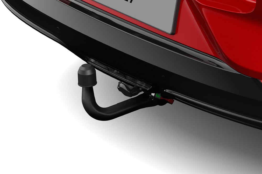 Nærbilde av hengerkrekoen til Ford Mustang Mach-E.