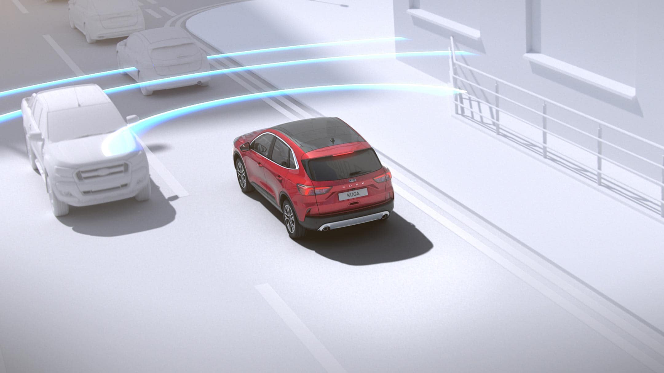 New Ford Kuga demonstrating pre-collision assist