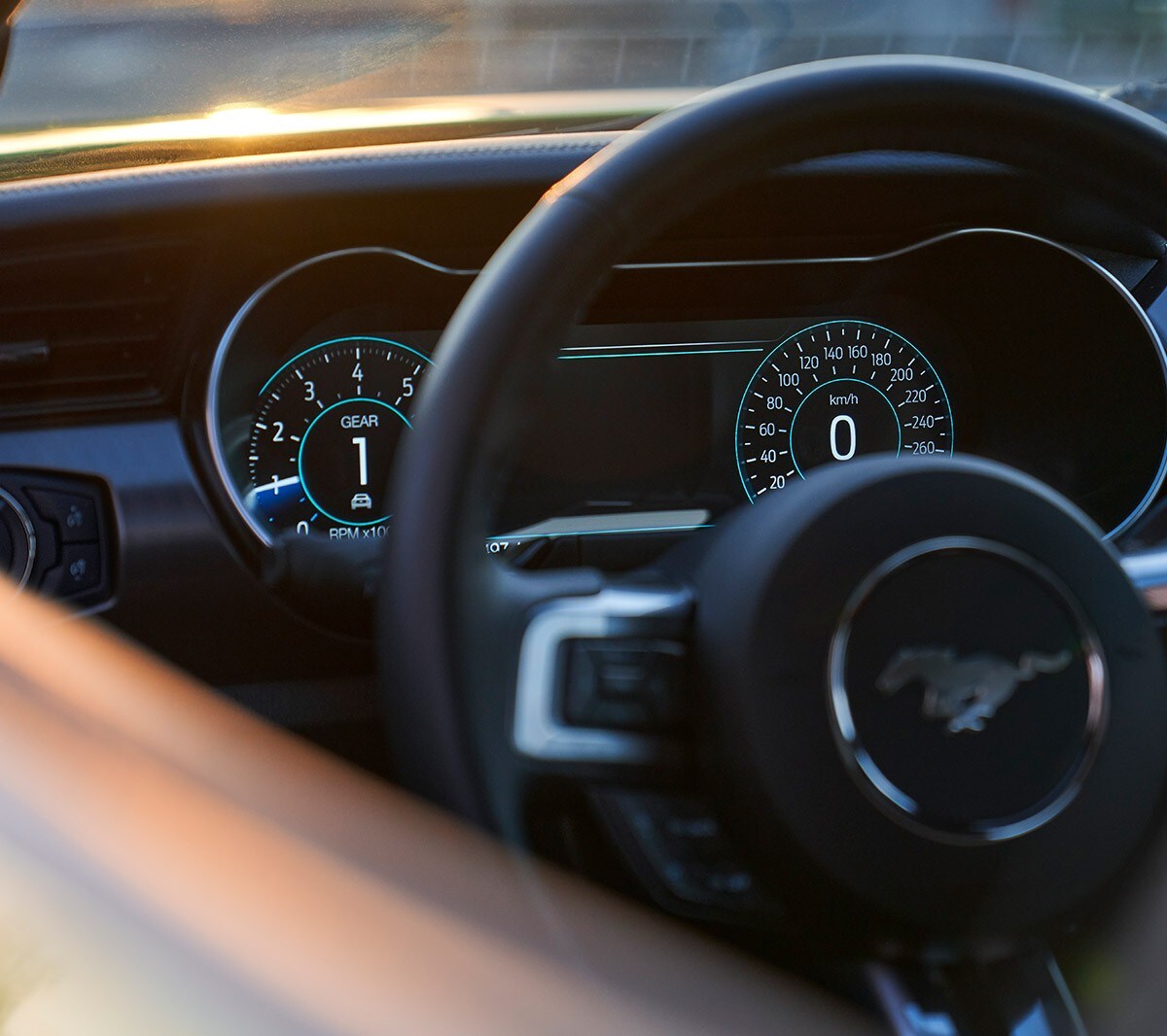 Ford Mustang Mach 1 interior digital screen close up