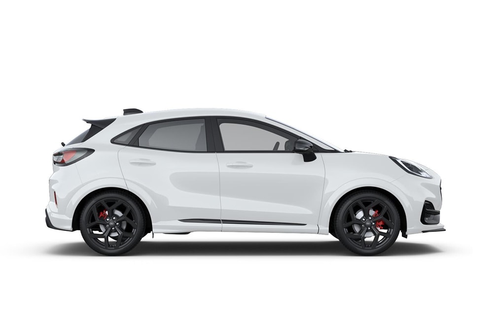 Hvit Puma ST fra utvalget av små Ford-biler.