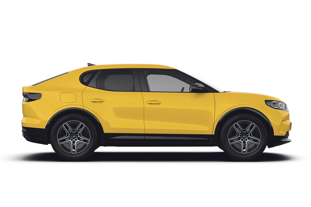 Gul Ford Capri, en del av Ford SUV-sortimentet