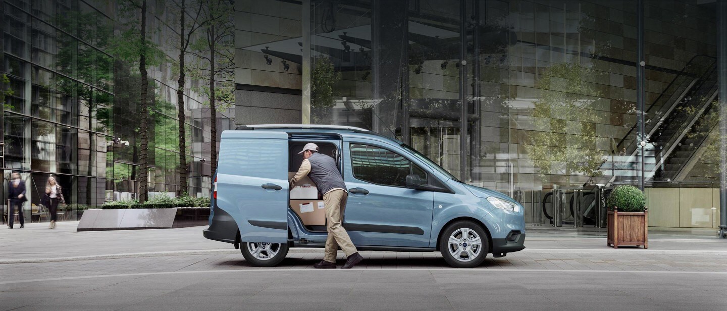 New Ford Transit Courier with delivery man