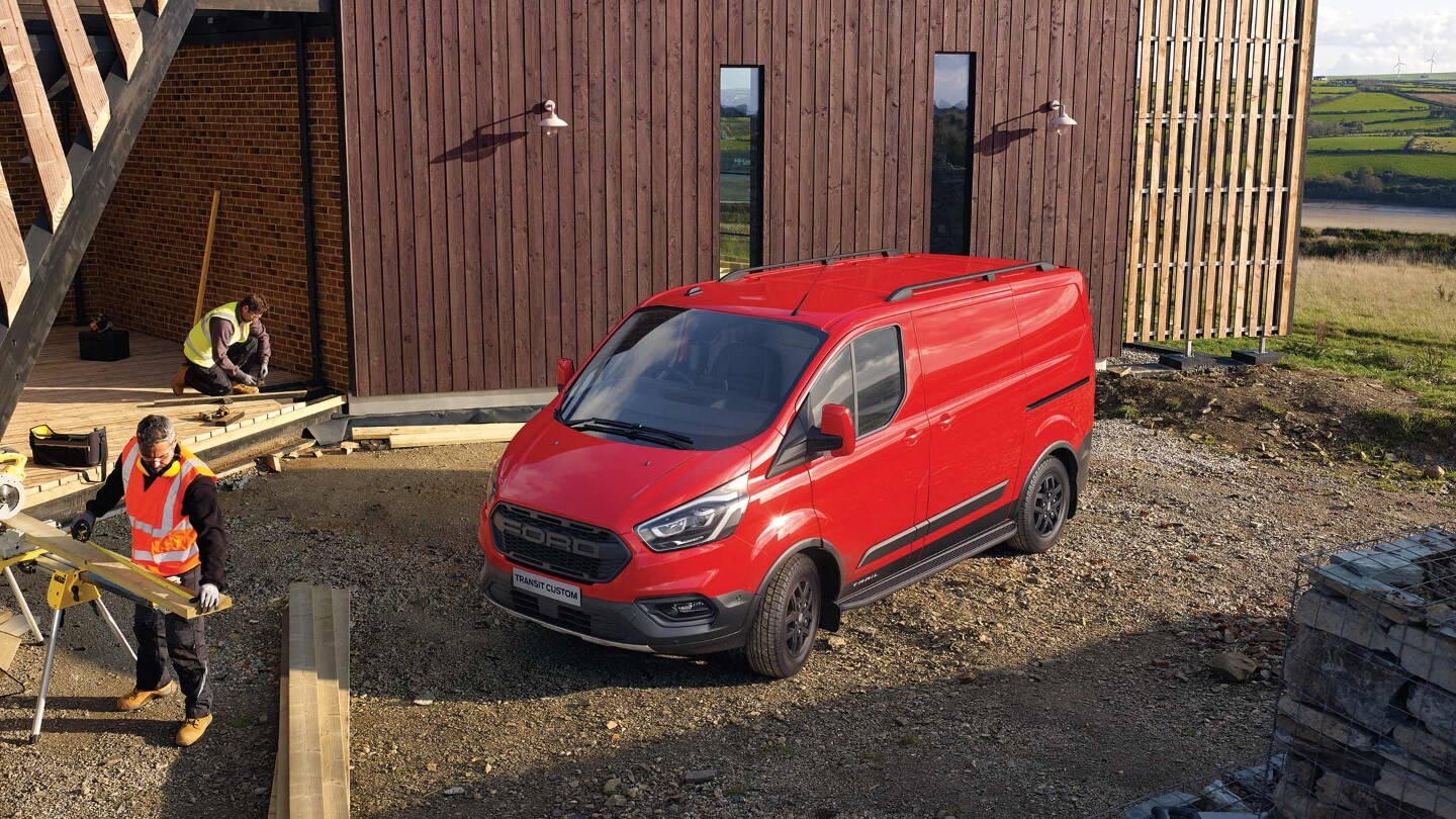 Ford Transit Custom on construction site