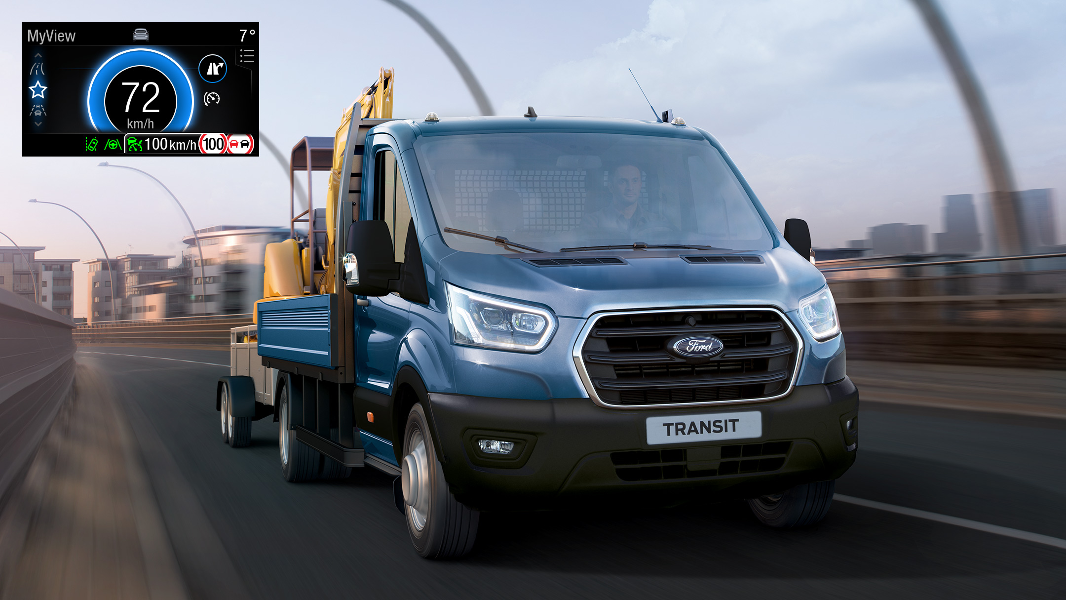 Ford transit chassis cab with ecoguide graphic