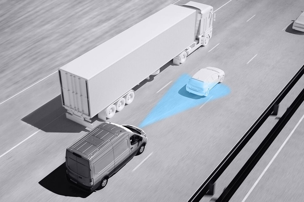 Infografikk for avanserte assistanseteknologier i Ford Transit