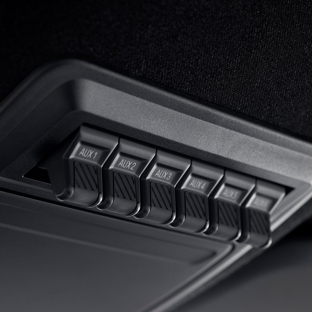 Ford Ranger Raptor overhead auxiliary switches.