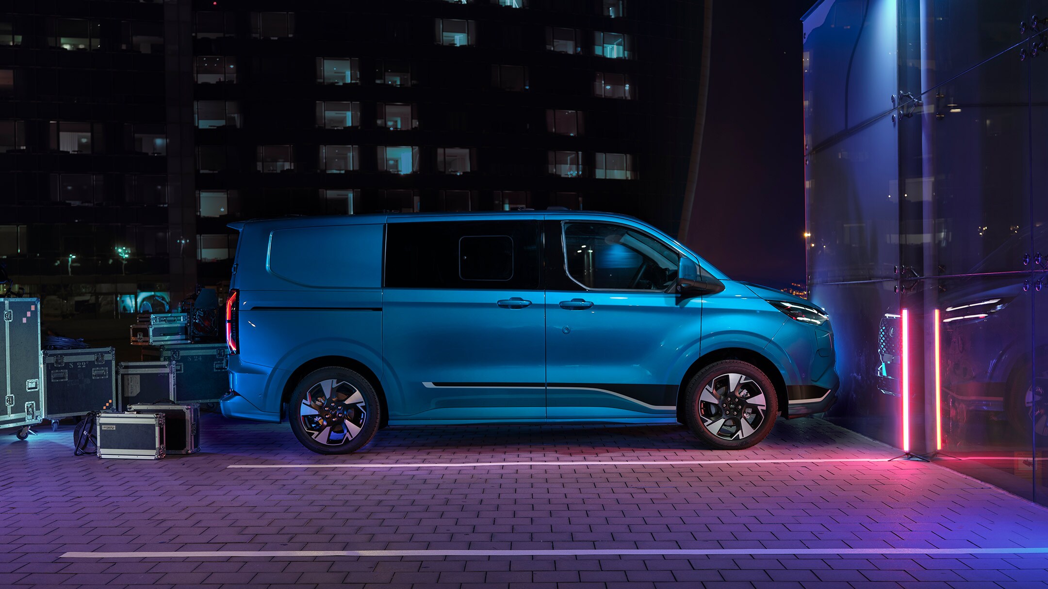 Ford Transit Custom limited parked showing side view