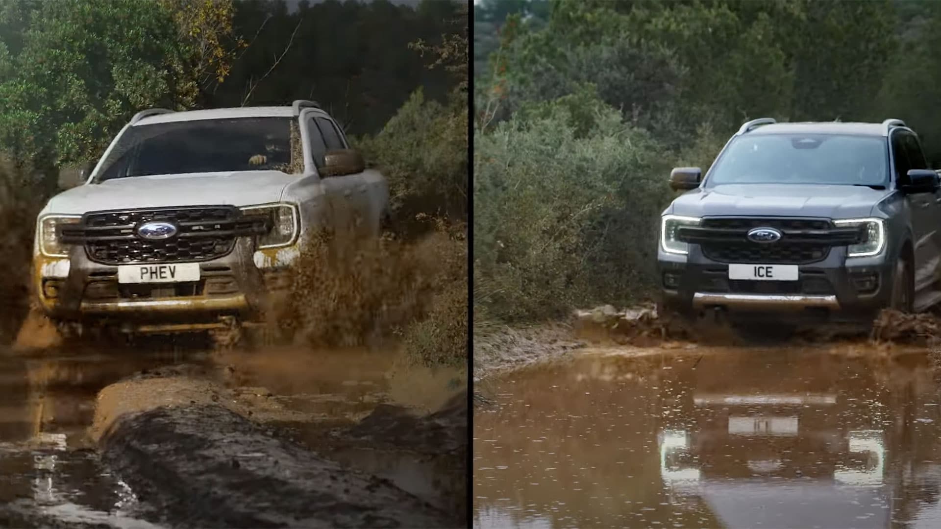 [VIDEO] Ford Ranger PHEV konkurrerer mot Ranger dieselpickup i ulike tester av kraft og fart.