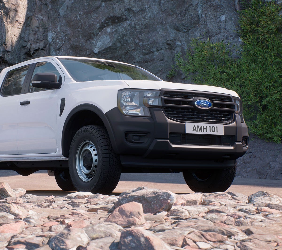 All-New Ford Ranger in frozen white front 3/4 view