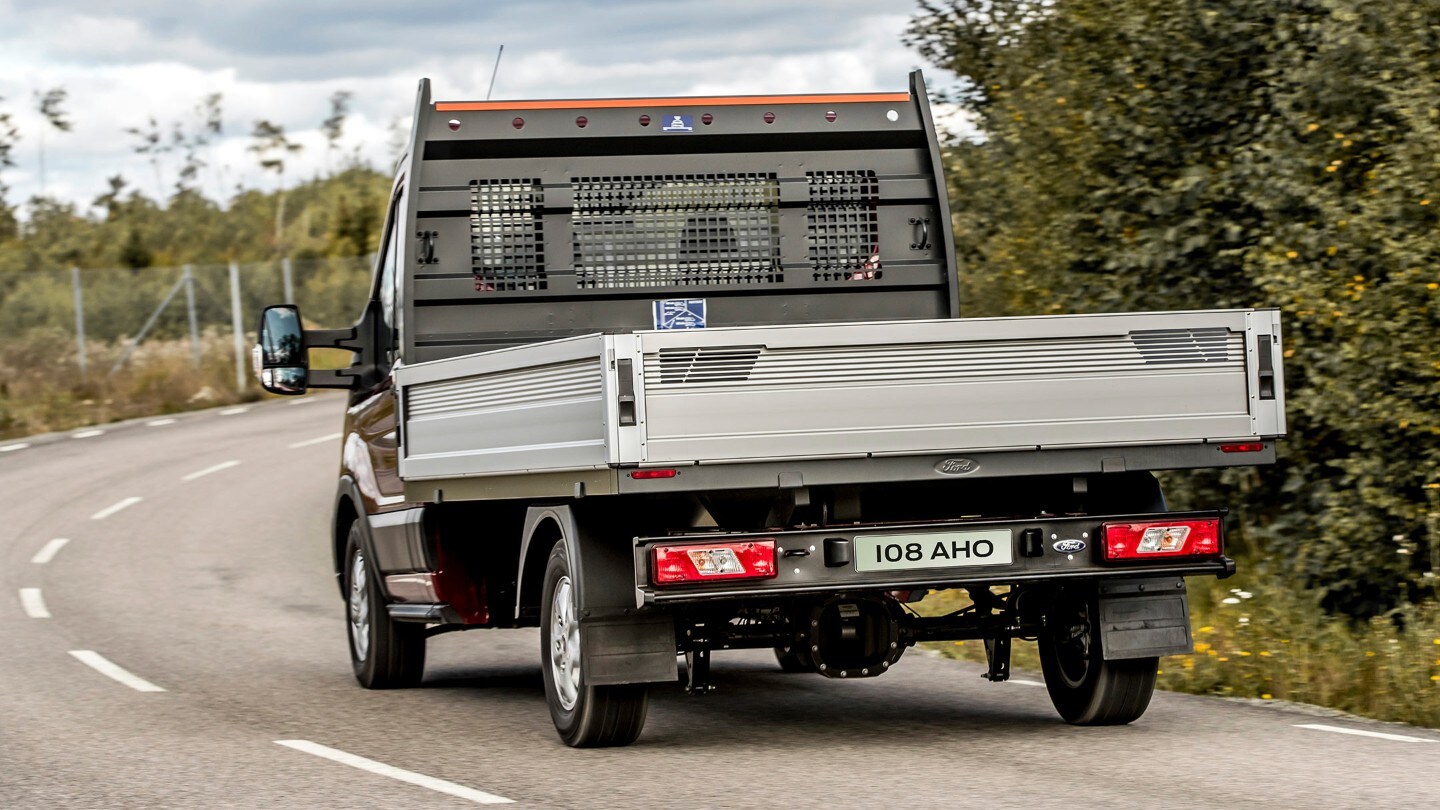 Transit Custom Van with open back door showing load space