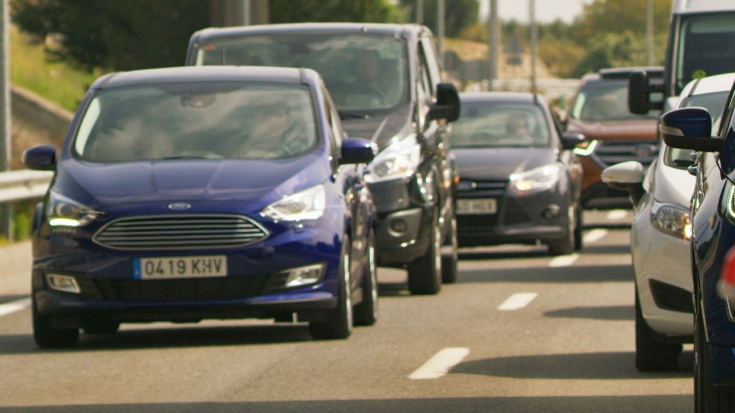 Ford cars in a traffic